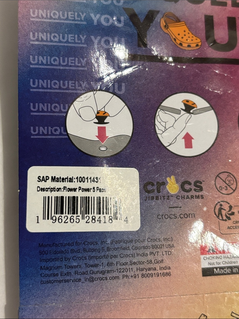 CROCS Jibbitz charms Original SET OF FOUR flowers yellow and silver NEW ON pack - Picture 6 of 8